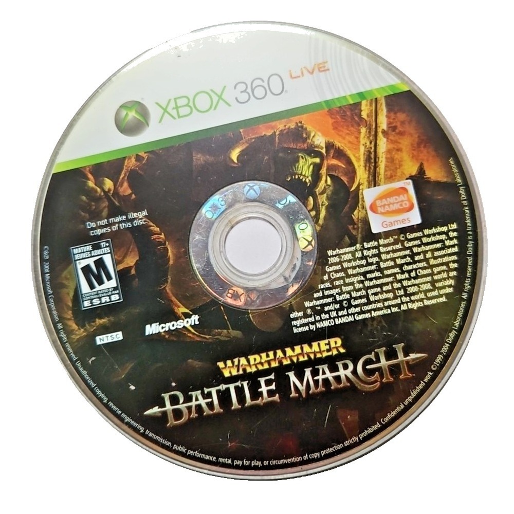 Xbox 360 Warhammer Battle March DISC ONLY